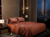 Stoa Paris Double Bedsheet with 2 Pillow Covers, 300 TC UltraSatin Premium Bedding Set, Aesthetic Home Decor, Gift for Couples, Wedding, Anniversary, Date Night - Melted Caramel