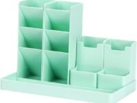 Storage Desktop Stationary Organiser Pencil Holders For School Home Office Craft Art Supply Crayon Caddy Box Multi-Grid Stationery Holder Large Capacity Cute Desk Accessories