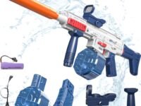 Storio Rechargeable Electric Automatic Water Blaster Spray Gun for Adults Children with Double Water Tank, Spray Gun, Large Range 7-10 M, Summer Beach Outdoor Swimming Pool Party
