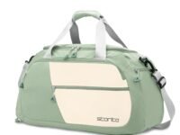 Storite Nylon 54 Cm Imported Multi Purpose Travel Duffle Bag for Women with Dry and Wet Pocket, Lightweight Waterproof Backpack Carry Luggage Bag with Shoe Compartment (Pista Green, 53 x 23 x 24 cm)