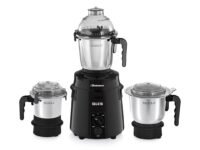 Sujata Dynamix Mixer Grinder|900 Watts Double Ball Bearing Motor|22000 RPM|Non-Stop 90 Mins Running|3 Food Grade Steel Jars - 1500ml Multipurpose, 1000ml Grinder, 500ml Chutney Jar|Black