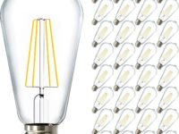 Sunco 32 Pack Edison Bulbs LED ST64, Clear Vintage Filament Waterproof Bulb, 800 LM, 8.5W (60W Equivalent), ST19, 4000K Cool White, E26 Medium Base, Decorative Dimmable UL
