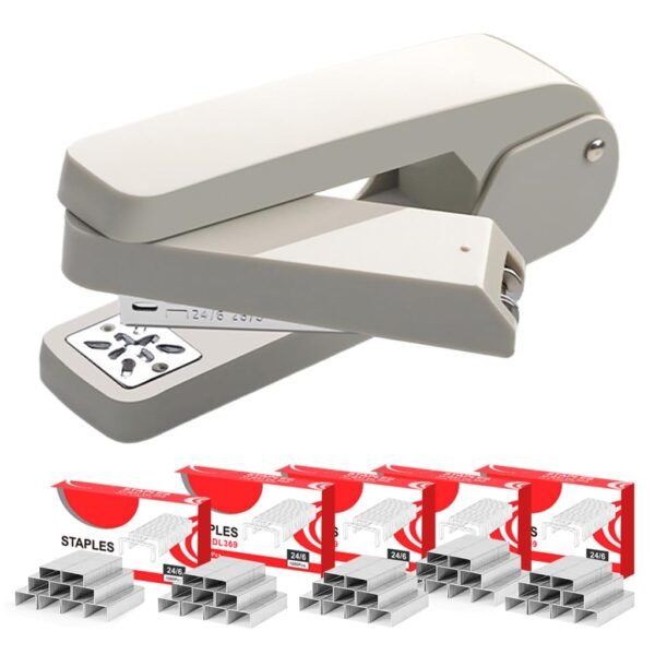 Swing-Arm Stapler Machine 25 Sheet Capacity, 360 Degree Rotating Desk Stapler with 5000 Staples for Book Binding, Office and School Stationery Supplies