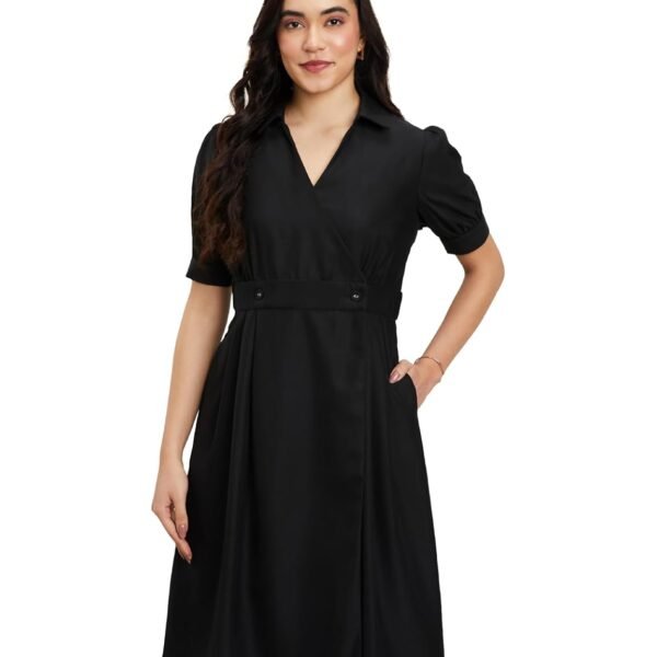 Symbol Premium Women's Fit & Flare Wrap Dress (Midi Length | Stylish | Desk-to-Dinner) (Available in Plus Sizes)