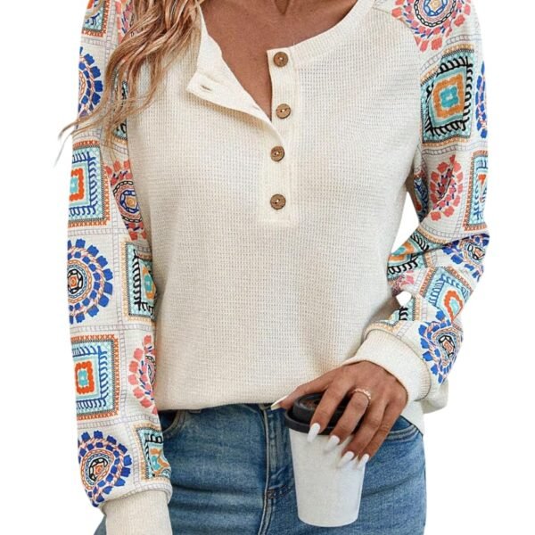 TAGAS Women Women's Floral Print Round Nack Full Sleeve TOP || Women Tops l || Tops for Womens|| Women Long Sleeve Tops|| Tops ||Trendy TOP for Womens