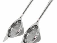 TIARA Delite 2Pc Tea Strainer, Coffee Strainer, Tea Filter Stainless Steel Food Grade Mesh 304 (7cm and 8cm Diameter)