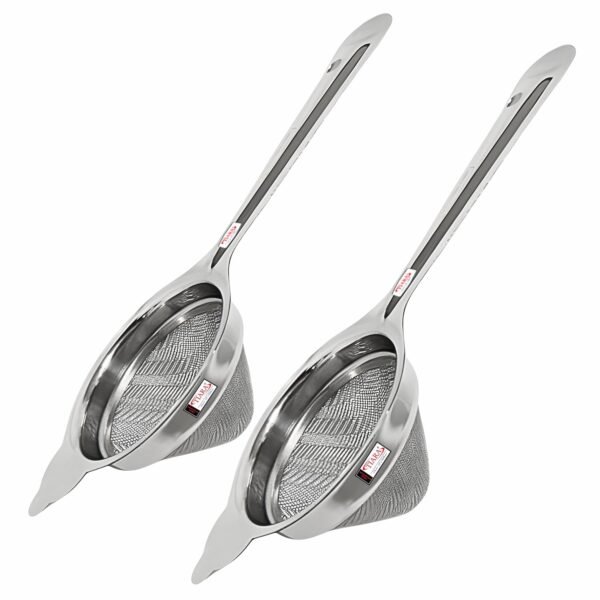 TIARA Delite 2Pc Tea Strainer, Coffee Strainer, Tea Filter Stainless Steel Food Grade Mesh 304 (7cm and 8cm Diameter)