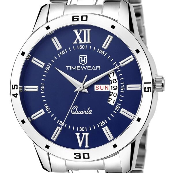 TIMEWEAR Analog Day Date Functioning Stainless Steel Chain Watch for Men