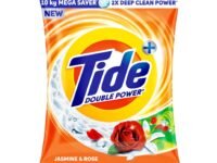 Tide Plus Detergent Washing Powder - 10kg Mega Saver Pack | Jasmine & Rose Fragrance | Removes deep-seated Oil, Gravy, Tea Stains | World's No. 1 Detergent Brand