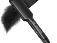 Titanium Flat Iron Hair Straightener for Natural Hair, 2 inch Hair Straightener for Thick Hairs, Silk Press Flat Iron Wide Plate