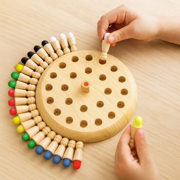 Toy Imagine Wooden Color Memory Chess Game for Kids Age 3+ | Wooden Memory Match Stick Chess Board Game | Brain Puzzle Toy for Boys, Girls & Adults | Montessori Learning & Family Game