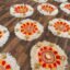 Traditional Floral Floor Rangoli Decorations, White and Pink, Spiral Staircase Display Set (5 PCS)