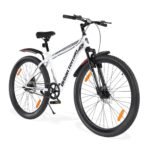 Urban Terrain Galaxy Pro Steel High Performance Mountain Cycles for Men with Front Suspension & Dual Disc Brake MTB Bike 27.5 inch Single Speed | Ideal for 15+ Years, Frame Size : 17 inch (White)