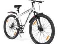 Urban Terrain Galaxy Pro Steel High Performance Mountain Cycles for Men with Front Suspension & Dual Disc Brake MTB Bike 27.5 inch Single Speed | Ideal for 15+ Years, Frame Size : 17 inch (White)