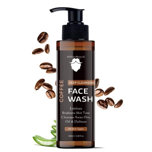 UrbanMooch Coffee Face Wash For Men | For Deep Cleansing | DeTan Skin | Glowing Skin with Arabica Coffee & Niacinamide, 100 ML