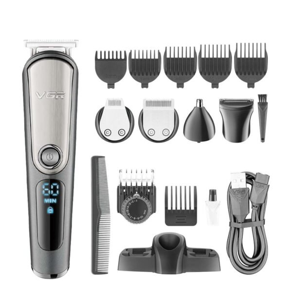 VGR V-105 5-in-1, Face, Hair and Body - Multi Grooming Kit, Hair Trimmer, Beard Trimmer, Ear & Nose Trimmer, Head Shaver Full Body Grooming Kit, Fully Washable IPX6 Waterproof, Runtime: 60 minutes
