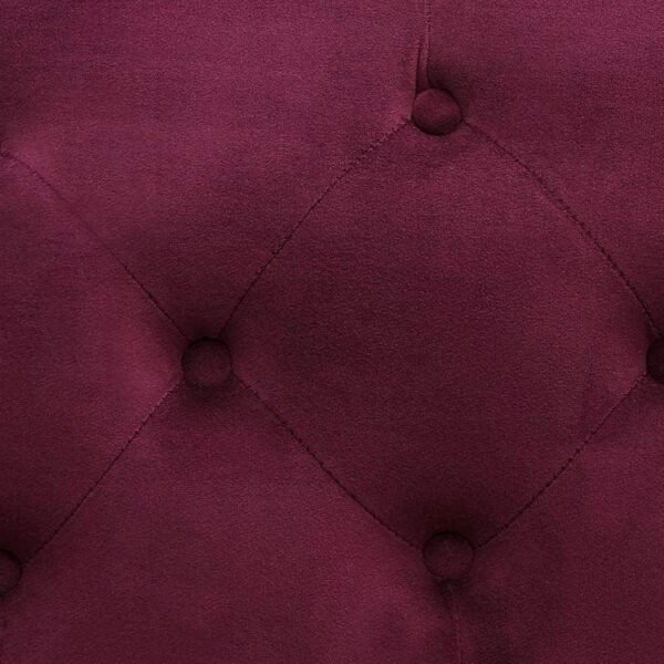 Velvet Couch for Living Room, Stylish Chesterfield Sofa 3 Seater Couches Sleeper Sofa for Dining Room, Bedroom Office and Hallway= (Burgundy).