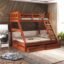 WOODSTAGE Sheesham Wood Bunk Bed with 2 Drawer Storage | Wooden Twin Over Bed with Ladder for Bedroom Living Room Home (Honey Finish)