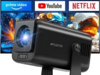 WZATCO Yuva Go Pro Fully Automatic Native 1080P Android 13.0 Smart Projector, Auto Focus, Auto 4D Keystone, 4X Brighter, 4K HDR Support, Rotatable Design, WiFi 6 & BT, Screen Mirroring, ARC