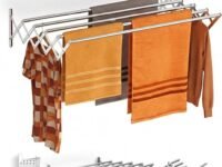 Wall Mounted Clothes Drying Rack,Stainless Steel Retractable Drying Rack for Laundry Room/Bathroom Tower (7 Pipe X 2 Feet) 25 KG Capacity- Indoor and Outdoor Use