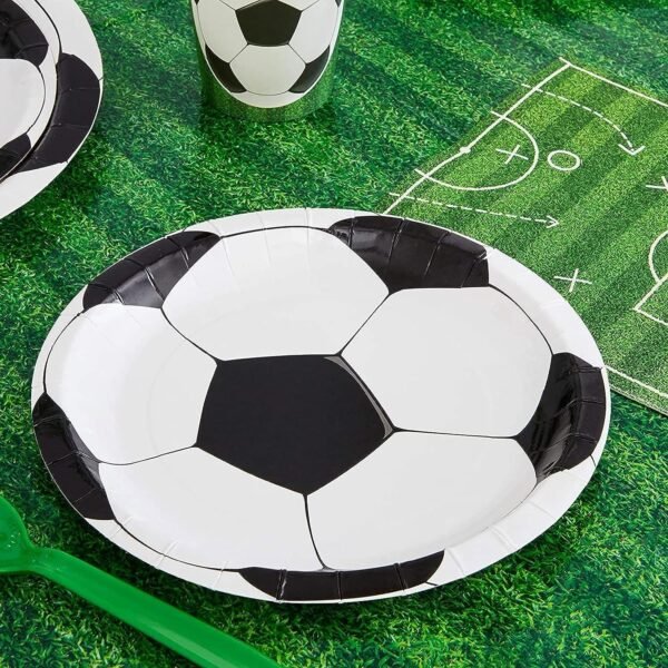 Wanna Party Soccer Paper Plates for Sports Themed Birthday Party Supplies/Soccer Theme Party Decorations/Football Theme Party Tableware-Pack of 10