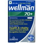 Wellman 70+ Multivitamin Tablets|Ginseng,Pumpkin Extract & Citrus Bioflavonoids|Supports Health & Vitality|Boosts Vision,Immune System & Cognitive Function|30 Veg Tablets, 60 grams