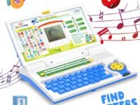 Wembley Educational Kids Laptop Learning Toy for 2-5 Years Boys Girls Computer Toys for 3 Years Fun Activity Learning Alphabet,Letter,Words,Games,Mathematics,Music,Logic Memory Tool - Blue