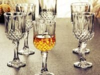 Whisky Glass,Cut Wine Glasses - Wine Glass Clear,220 ml(Set of 6)