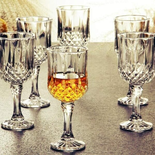 Whisky Glass,Cut Wine Glasses - Wine Glass Clear,220 ml(Set of 6)