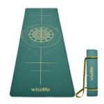 WiseLife True Body Alignment Yoga Mat + Sleek Yoga Strap for Men and Women | Non-Slip Textured Extra Wide & Thick | Pro Balance ECO TPE Exercise Mat For Home, Pilates, Gym & Fitness (6mm, Sage Green)