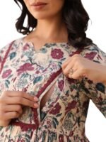 Women's Rayon Maternity Kurti/Pregnancy Kurti/Easy Breastfeeding Kurti/Western Kurti with Zippers for Nursing Pre and Post Pregnancy