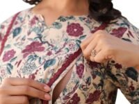 Women's Rayon Maternity Kurti/Pregnancy Kurti/Easy Breastfeeding Kurti/Western Kurti with Zippers for Nursing Pre and Post Pregnancy