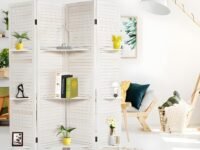 Wooden Room Divider/Wooden Partition/Wooden/Separator for Living Room/Office Wooden Partition/Wooden Room Divider/Wooden Screen / 4 Panel