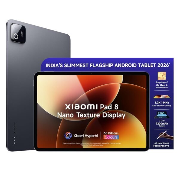 XIAOMI Pad 8 Nano Texture Display | Flagship Snapdragon 8s Gen 4 |11.2" 3.2K | 12GB, 256GB | Anti-Reflective | Ultra Slim Metal Design | 9200mAh Battery HyperAI | Wi-Fi 7 | Graphite Grey