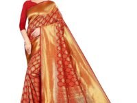 Yashika Women's Trendy Banarasi Kanjivaram Navy Color Art Silk Saree with Blouse Material