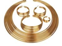 YouBella Gifts Stylish Latest Gold Plated Combo of Choker Jwell Necklace Jewellery Set with Earrings, Bracelet and Ring for Girls and Women (Golden) (YBNK_5773)