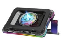 ZEBRONICS NC9200, Laptop Cooling Pad, 140mm RGB LED Fan, Upto 19 inch Laptop, Dual USB Port, Magnetic Foam Cushioning, Detachable Mobile Holder, Fan Speed Controller, High Speed, 10 RGB LED Modes