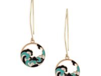 Zaveri Pearls Blue Enamelled Sea Wave Contemporary Drop Earring For Women-ZPFK16799