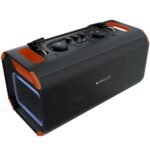 Zebronics Party Speaker, 150W, AURACAST Technology, Upto 5 Hours Playtime, 4 Drivers, BT v5.4, Wireless Mic, Mic & Guitar in, RGB, Mobile Holder, Splash Proof, AUX, USB, App Support (Prima Pro)