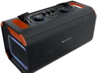 Zebronics Party Speaker, 150W, AURACAST Technology, Upto 5 Hours Playtime, 4 Drivers, BT v5.4, Wireless Mic, Mic & Guitar in, RGB, Mobile Holder, Splash Proof, AUX, USB, App Support (Prima Pro)