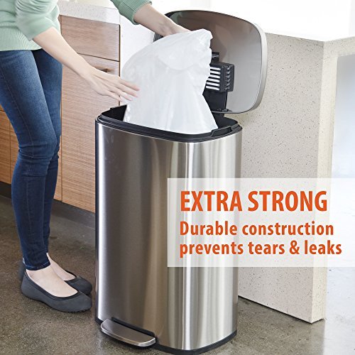 iTouchless Custom Fit Trash Bags, Compactor Bags, Heavy Duty, Drawstring (120, 16 Gallon)