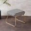 nestroots Ottoman Stool for Living Room | Metallic Stools for Sitting, Bedroom Pouffes, Side Table | 14.5 Inch Height and in Black & White | Stylish & Durable Footrest Stool for Home