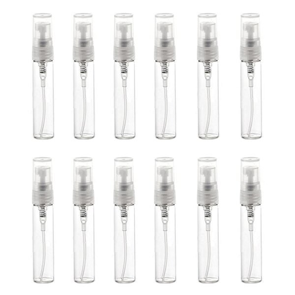 nsb HERBALS Empty 10 ml Clear / Transparent Mini Pocket Pen Spray Bottles Refillable Bottle Sanitizer, Perfume, Attar, Lotion, Essential Oils, Aromatic Water, Blend (12)