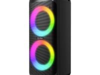 pTron Fusion Saga 48W Bluetooth Party Speaker w/Pristine Sound, Dual Drivers, Rhythmic RGB Lights, 6Hrs Playtime, BT5.3/Aux/TF Card/USB Playback Modes, Type-C Charging, Portable Design (Black)