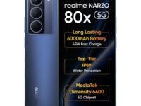 realme NARZO 80x 5G (Deep Ocean,6GB+128GB) | Dimensity 6400 5G Chipset | 6000mAh Long-Lasting Battery | 45W Fast Charge | 120Hz Eye Comfort Display | IP69 Top-Tier Waterproof