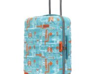 uppercase JFK 66Cm|Hardsided Check-in Trolley Bag|Sustainable Eco Polycarbonate Printed Luggage|8 Wheel Trolley Bag|Speed_Wheel Suitcase for Men&Women|2000 Days Warranty(Teal Blue