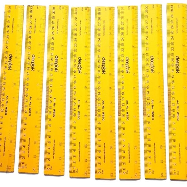 worison 10-Piece Deepak Yellow Wooden Scale Set – 12-Inch / 30 cm Measuring Rulers – Durable Stationery for School, Home and Office Use – Ideal for Students and Professionals