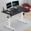 JIN OFFICE Octave Height Adjustable Desk Electric | 80 Kg Wt. Cap, 2 Year Warranty| Standing Desk with Memory Preset, Cup Holder| Stability Crossbar (White Frame | Black Top, 1200 x 750 mm)