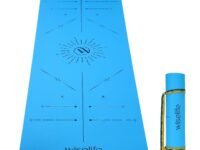 WiseLife Dual Layer TPE Yoga Mat + Carry Strap for Women and Men | Non-Slip Textured Extra Wide & Thick | Pro Balance TPE Exercise Mat For Home, Pilates, Gym & Fitness (6MM, Cyan Black)