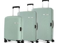 American Tourister Liftoff 3PC Set Polypropylene (PP) Hard 8 Wheels Spinner Luggage 49cms/Suitcase/Trolley Bag for Travel (Sea Blue)